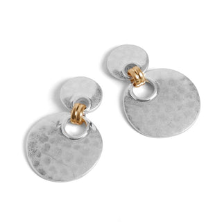 Hammered Two-Toned Double Hoop - Mixed