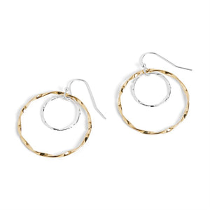 Wavy Double Hoop - Mixed Metal - Mixed