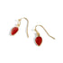 Red Light Bulb Earrrings - Gold