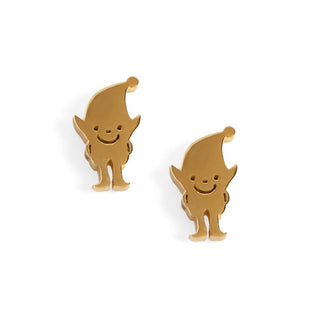 Metal Gnome Earrings - Gold - Final Sale - Gold