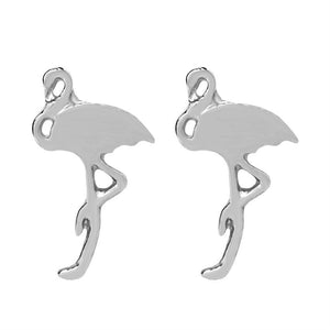 Stud Flamingo Earrings - Silver - Final Sale - Gold