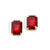 Octagon Jewel Earring - Red