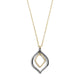Pointed Teardrop Dangle Necklace - Mixed Metal
