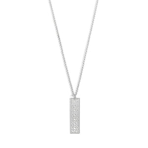 Silver Filigree Bar Dangle Necklace - Silver
