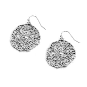 Silver Filigree Stem Earrings - Silver