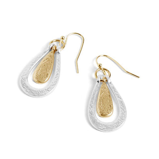 Swinging Teardrop Earrings - Mixed Metal