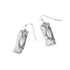 Silver Rectangle Hollow w/ Stone Earrings - Final Sale