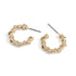 Gold Rope Hoop Stud Earrings