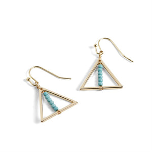 Gold Triangle Dangle w/ Turquoise