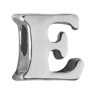 Letter E Charm - Silver