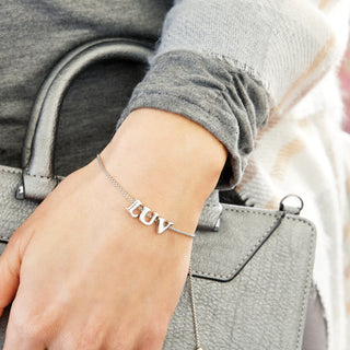 Letter V Charm - Silver