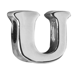 Letter U Charm - Silver