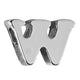 Letter W Charm - Silver