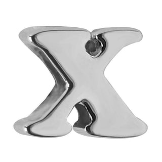 Letter X Charm - Silver