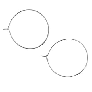 Charm Bar Hoop Earrings - Silver