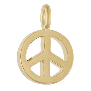 Charm - Gold Peace Sign - Gold